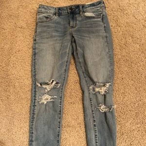blue ripped jeans from american eagle